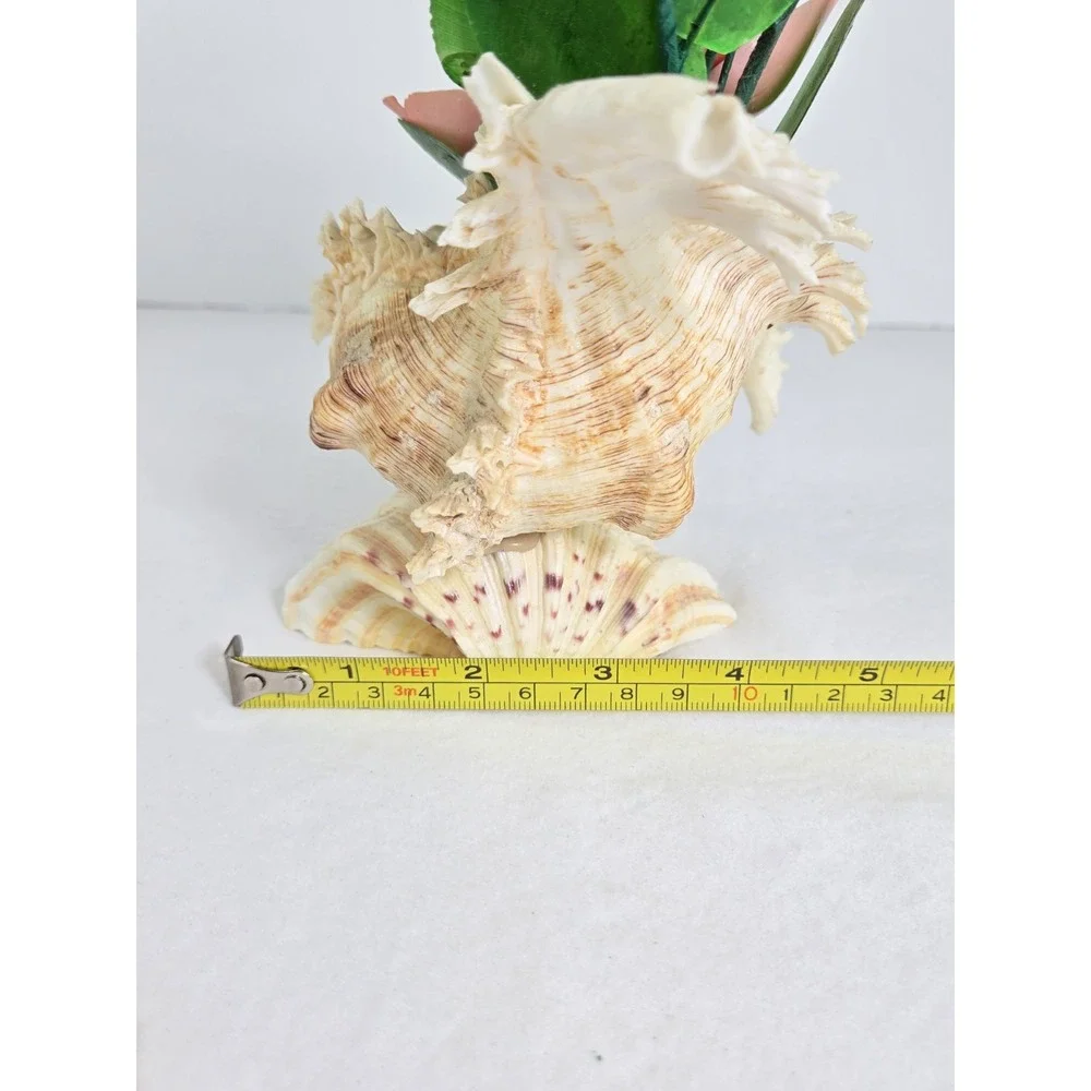 Vintage Sea Shell Pink Green‎ Flowers Handmade Bouquet Seashell Sand Beach